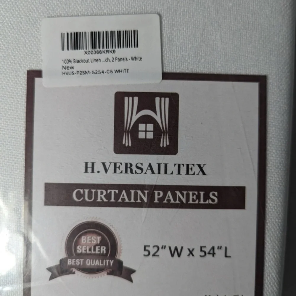 NEW- H.VERSAILTEX Linen Look 100% Blackout Curtains 52" W x 54" L - 2 Panels - Picture 4 of 5